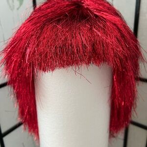 Shiny red wig for Halloween